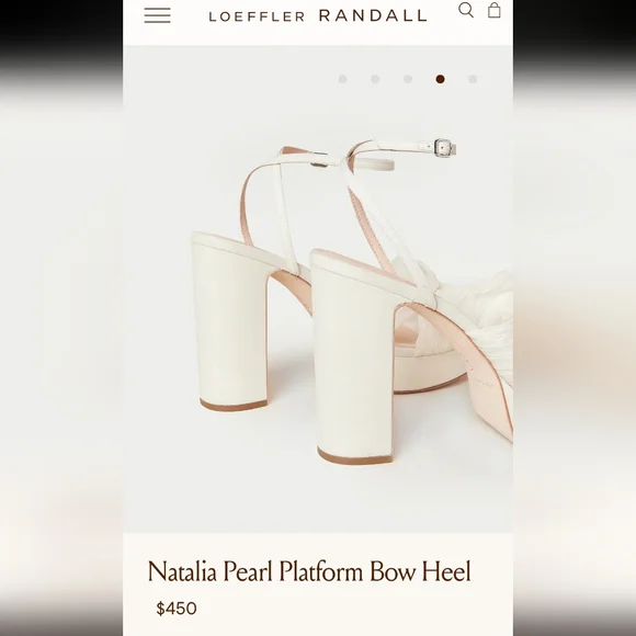 NWT Loeffler Randall Natalia Bow Platform Heels in Pearl Sz. 11